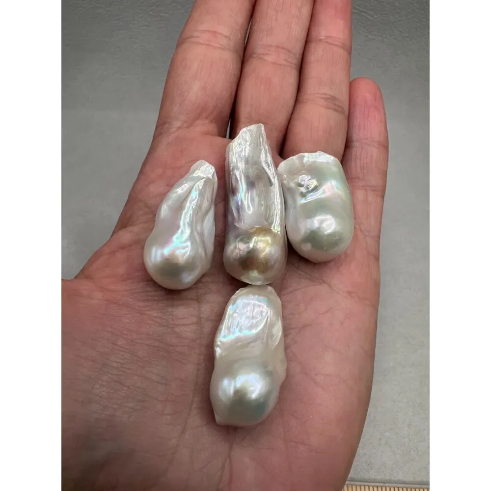 Lot 4 Big White Baroque Pearls for DIY